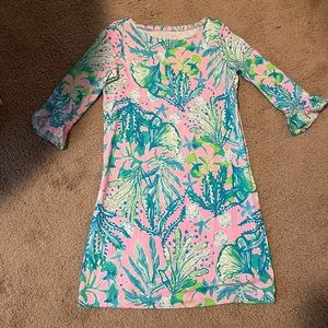 Lilly Pulitzer Sophie Ruffle 3/4 sleeve dress Girls 12/14 EUC